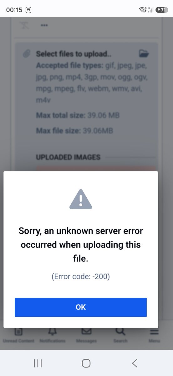 Cannot upload photos