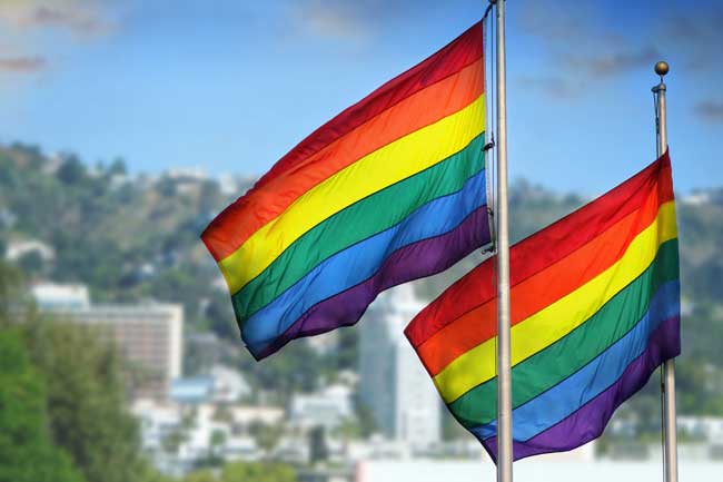 Gay Los Angeles and West Hollywood California Gay Pride Flags